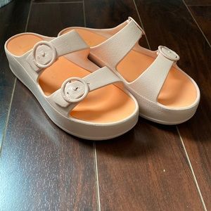 Vegan lemon jelly platform sandals